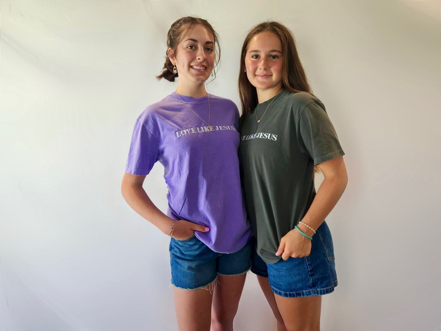 Purple 'Love Like Jesus' Embroidered Tee