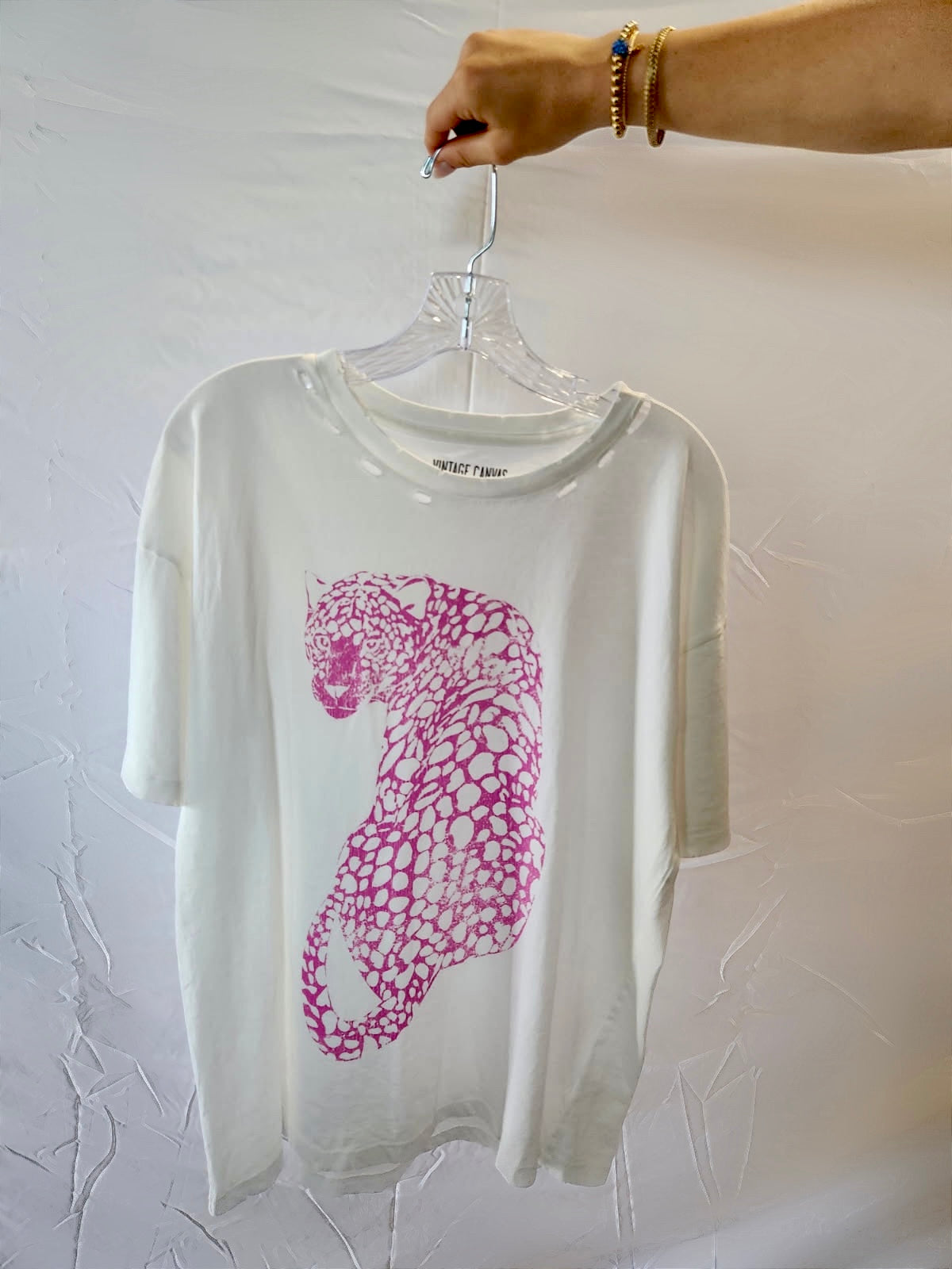 Pink and White Cheetah Oversized Tee