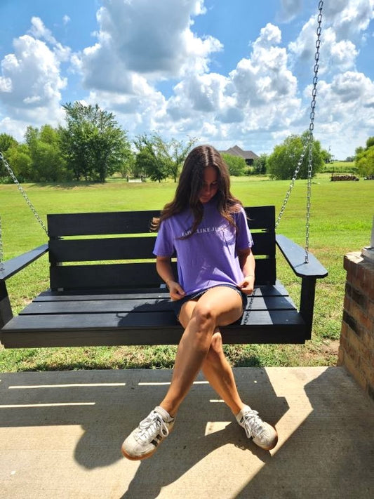 Purple 'Love Like Jesus' Embroidered Tee